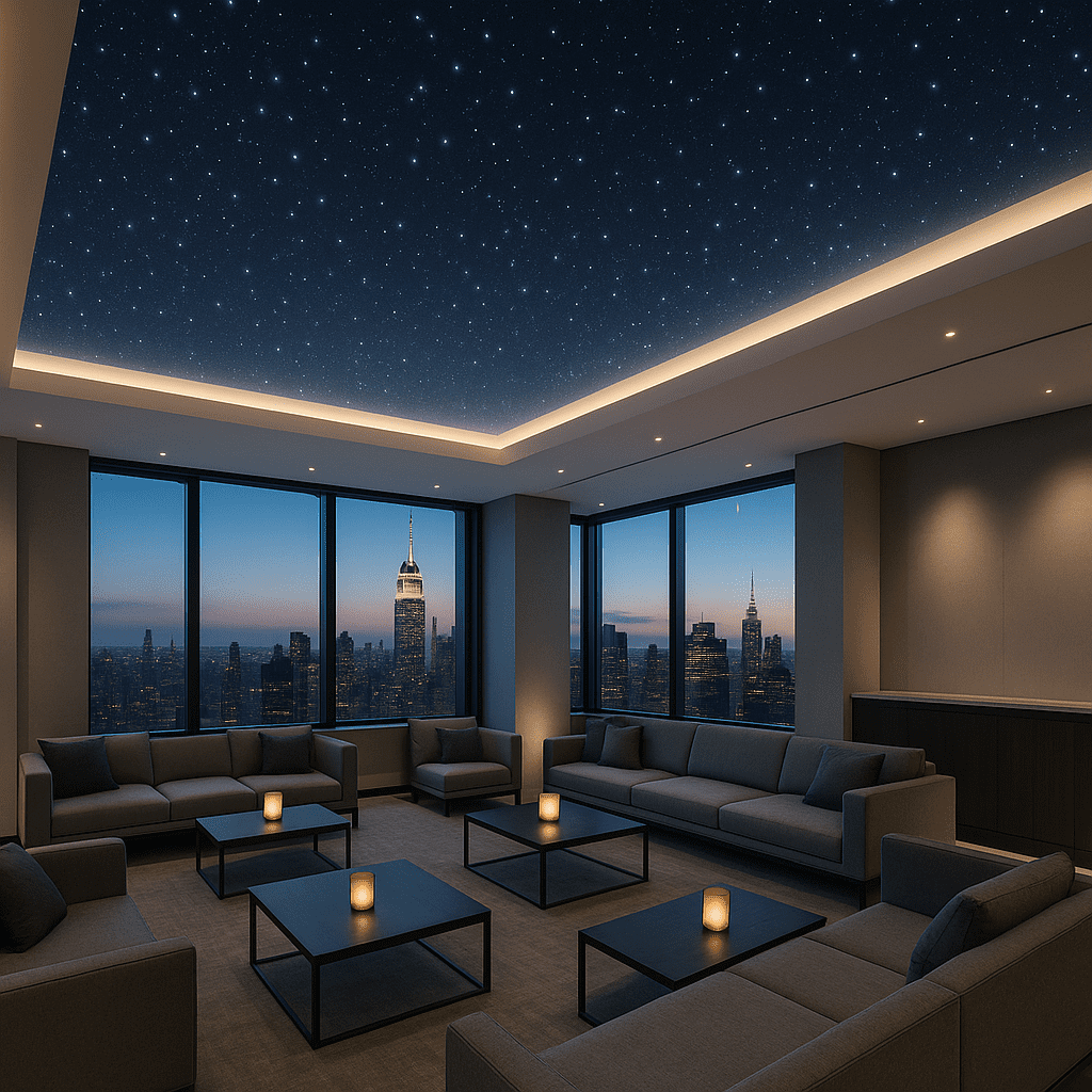 Corporate office with sophisticated starlight ceiling
