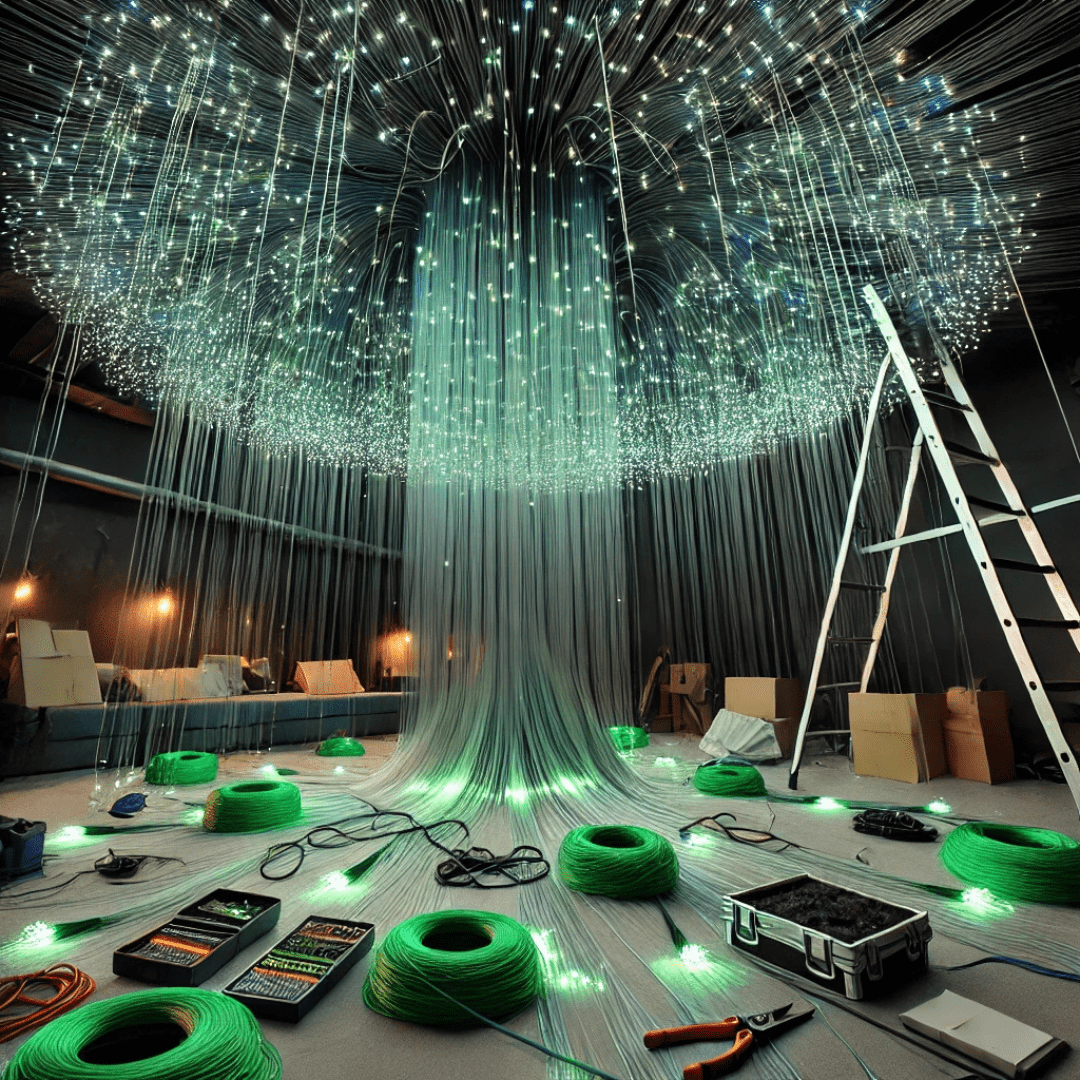 Different types of starlight ceiling installations showing various design possibilities