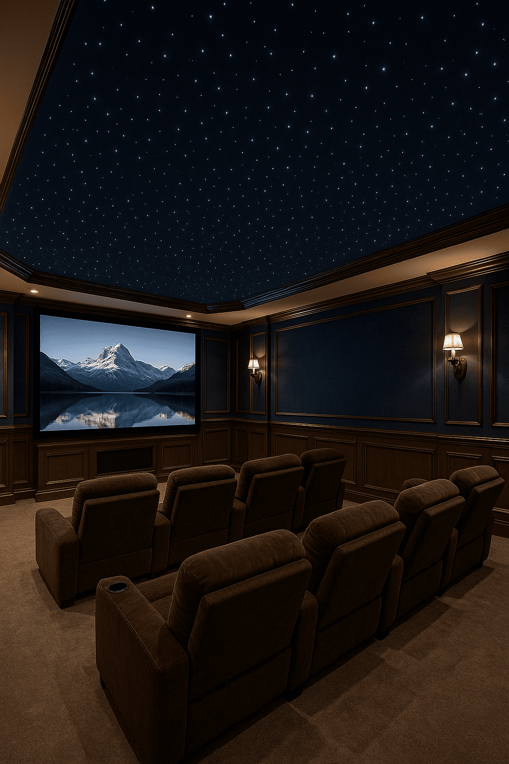 Starlight Ceiling in an Old Theatre Style Home Theater