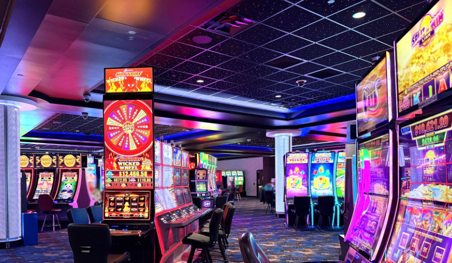 Starlight ceiling running across slot banks on a 5,000 sq ft casino gaming floor